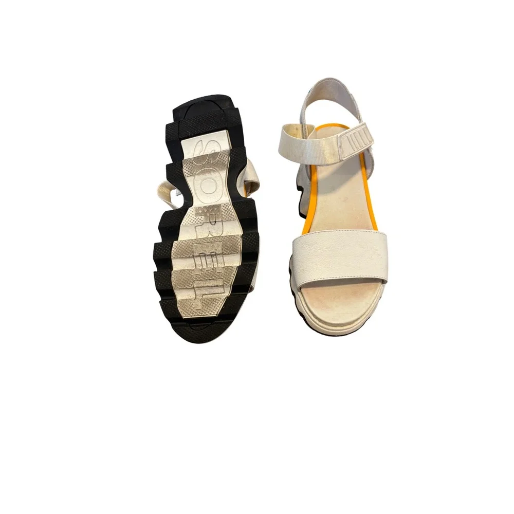 Sorel Kinetic Sandal Sea Salt White Orange Teal Platform Womens 9.5